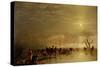 Skaters: Duddingston Loch by Moonlight, 1857-Charles Lees-Stretched Canvas