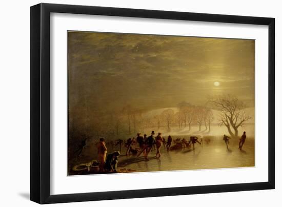 Skaters: Duddingston Loch by Moonlight, 1857-Charles Lees-Framed Giclee Print