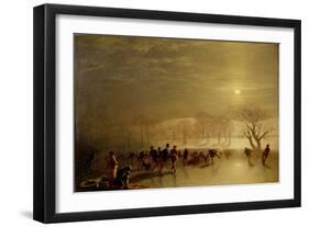 Skaters: Duddingston Loch by Moonlight, 1857-Charles Lees-Framed Giclee Print