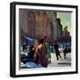 "Skaters in Central Park," February 7, 1948-John Falter-Framed Giclee Print