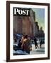 "Skaters in Central Park," Saturday Evening Post Cover, February 7, 1948-John Falter-Framed Giclee Print