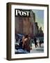 "Skaters in Central Park," Saturday Evening Post Cover, February 7, 1948-John Falter-Framed Premium Giclee Print