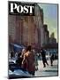 "Skaters in Central Park," Saturday Evening Post Cover, February 7, 1948-John Falter-Mounted Premium Giclee Print