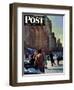 "Skaters in Central Park," Saturday Evening Post Cover, February 7, 1948-John Falter-Framed Premium Giclee Print