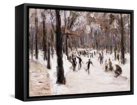 Skaters in the Tiergarten, Berlin; Eislaufer Im Berliner Tiergarten, 1924-Max Liebermann-Framed Stretched Canvas