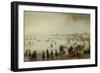 Skaters, Kolf Players, Elegant Ladies and Gentleman on Frozen Floodwaters-Hendrick Avercamp-Framed Giclee Print