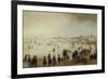 Skaters, Kolf Players, Elegant Ladies and Gentleman on Frozen Floodwaters-Hendrick Avercamp-Framed Giclee Print