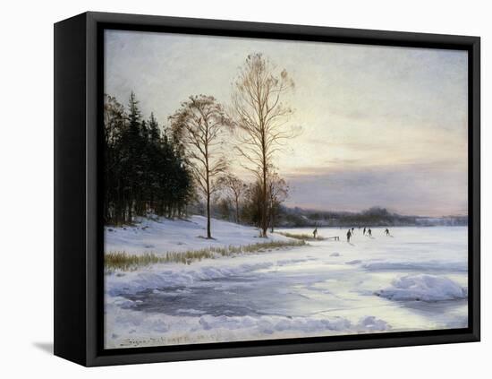 Skaters on a Frozen Pond-Hansen Sigvard-Framed Stretched Canvas