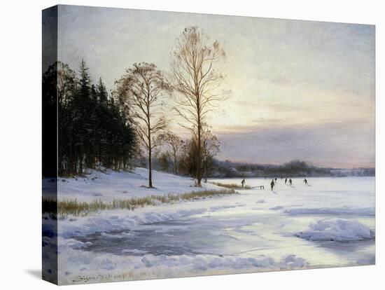 Skaters on a Frozen Pond-Hansen Sigvard-Stretched Canvas