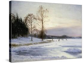 Skaters on a Frozen Pond-Hansen Sigvard-Stretched Canvas