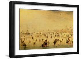 Skaters on a Frozen River, 17th Century-Barent Avercamp-Framed Giclee Print