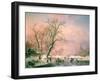 Skaters on a Frozen River-Frederik Marianus Kruseman-Framed Giclee Print