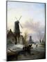 Skaters on a Frozen River-Jacob Jan Coenraad Spohler-Mounted Giclee Print