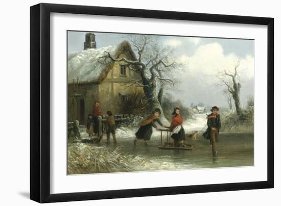 Skaters on a Pond-Thomas Smythe-Framed Giclee Print