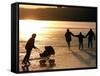 Skaters on the Frozen Lake Pilsensee-null-Framed Stretched Canvas