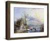 Skaters on the Lake-Jacob Jan Coenraad Spohler-Framed Giclee Print