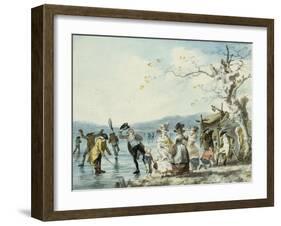 Skaters on the Serpentine, Hyde Park, London, 1786-Julius Caesar Ibbetson-Framed Giclee Print