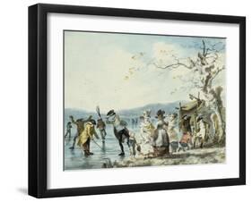 Skaters on the Serpentine, Hyde Park, London, 1786-Julius Caesar Ibbetson-Framed Giclee Print