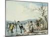 Skaters on the Serpentine, Hyde Park, London, 1786-Julius Caesar Ibbetson-Mounted Giclee Print