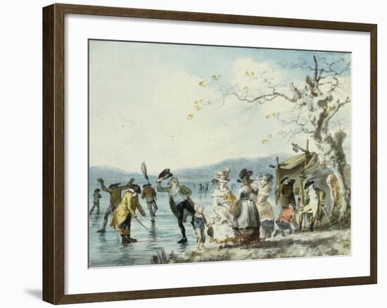 Skaters on the Serpentine, Hyde Park, London, 1786-Julius Caesar Ibbetson-Framed Giclee Print