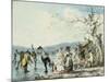 Skaters on the Serpentine, Hyde Park, London, 1786-Julius Caesar Ibbetson-Mounted Giclee Print