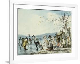 Skaters on the Serpentine, Hyde Park, London, 1786-Julius Caesar Ibbetson-Framed Giclee Print