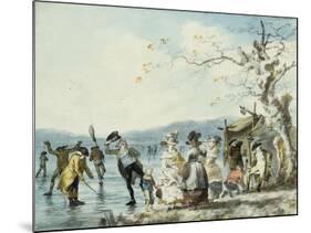 Skaters on the Serpentine, Hyde Park, London, 1786-Julius Caesar Ibbetson-Mounted Giclee Print