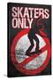 Skaters Only (Skating on Sign) Art Poster Print-null-Stretched Canvas