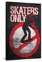 Skaters Only (Skating on Sign) Art Poster Print-null-Framed Poster