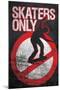 Skaters Only (Skating on Sign) Art Poster Print-null-Mounted Poster