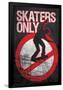 Skaters Only (Skating on Sign) Art Poster Print-null-Framed Poster