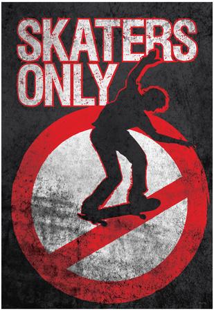 Skaters Only (Skating on Sign)' Photo | AllPosters.com