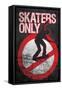 Skaters Only (Skating on Sign)-null-Framed Stretched Canvas