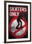 Skaters Only (Skating on Sign)-null-Framed Art Print