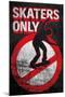 Skaters Only (Skating on Sign)-null-Mounted Art Print