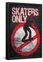 Skaters Only (Skating on Sign)-null-Framed Poster