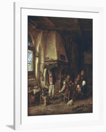 Skaters: Peasants in an Interior-Adriaen Van Ostade-Framed Art Print