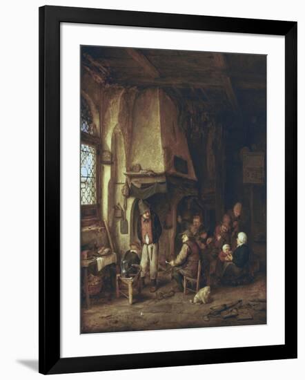 Skaters: Peasants in an Interior-Adriaen Van Ostade-Framed Art Print