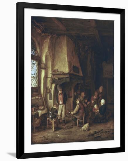 Skaters: Peasants in an Interior-Adriaen Van Ostade-Framed Art Print