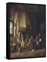 Skaters: Peasants in an Interior-Adriaen Van Ostade-Framed Stretched Canvas