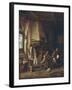 Skaters: Peasants in an Interior-Adriaen Van Ostade-Framed Art Print