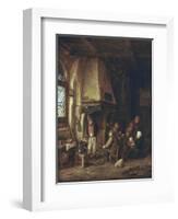 Skaters: Peasants in an Interior-Adriaen Van Ostade-Framed Art Print