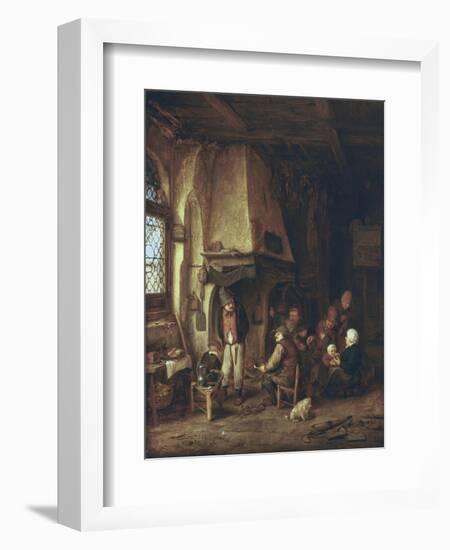 Skaters: Peasants in an Interior-Adriaen Van Ostade-Framed Art Print