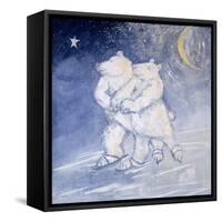 Skating by Moonlight-David Cooke-Framed Stretched Canvas