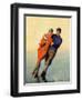 "Skating Couple,"February 1, 1928-McClelland Barclay-Framed Premium Giclee Print