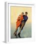 "Skating Couple,"February 1, 1928-McClelland Barclay-Framed Giclee Print