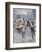 Skating Dutch Waiter-Alfredo Ortelli-Framed Art Print