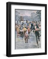 Skating Dutch Waiter-Alfredo Ortelli-Framed Art Print