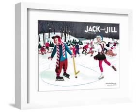 Skating Fun - Jack and Jill, February 1945-Beth Henninger-Framed Giclee Print