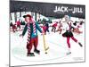 Skating Fun - Jack and Jill, February 1945-Beth Henninger-Mounted Giclee Print